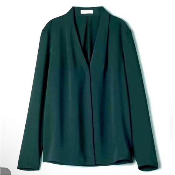 Babaton | AKIRA Satin Blouse - Hunter Green - Picture 3 of 7